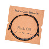 Synthetic Non-magnetic Hematite & Wood Beads Morse Code Bracelets WGB6EC0-03-1