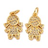 Brass Micro Pave Cubic Zirconia Charms ZIRC-A021-50G-B-1