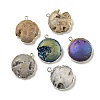 Electroplated Natural Druzy Agate Pendants G-A229-01-1