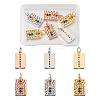  Jewelry 6Pcs 3 Colors Brass Micro Pave Colorful Cubic Zirconia Pendants KK-PJ0001-21-1