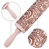 Snowflake Pattern Wood Rolling Pin AJEW-WH0481-657-3