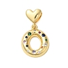 Rack Plating Brass Micro Pave Clear Cubic Zirconia Perdants KK-C067-12G-O-1