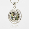 Natural Abalone Shell/Paua Shell Pendants SSHEL-XCP0001-11-2