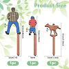 3Pcs 3 Styles Human Wooden Plant Labels AJEW-DC0002-01A-2