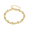 Brass Micro Pave Clear Cubic Zirconia Link Chain Bracelets for Women BJEW-P366-02C-G-1