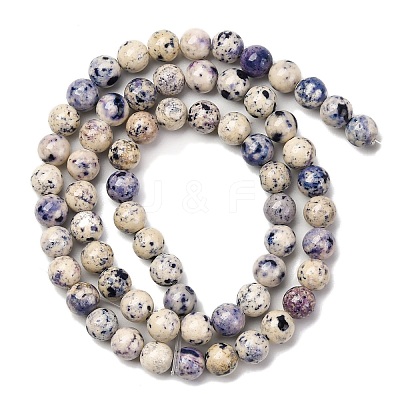Natural Dyed Marble Beads Strands G-P593-6mm-02-1