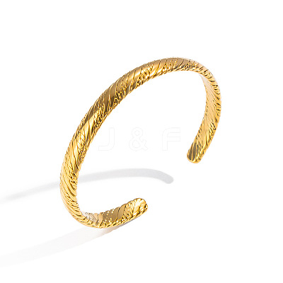 7.6MM 304 Stainless Steel Vintage Crinkled Thin Ppen Cuff Bangles for Women DW7125-1