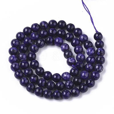 Natural Charoite Beads Strands G-S150-57-6mm-1