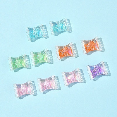 32Pcs UV Plating Rainbow Iridescent Acrylic Beads OACR-FS0002-14-1