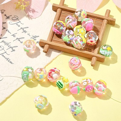 20Pcs 10 Styles Handmade Transparent Acrylic Beads MACR-CJ0002-14-1