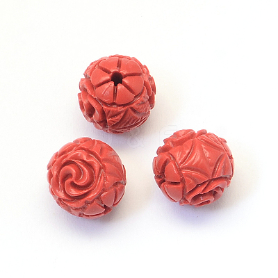 Round Cinnabar Beads CARL-Q003-09-1