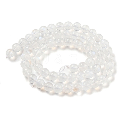 Natural Rainbow Moonstone Round Bead Strands G-M263-C-02A-1
