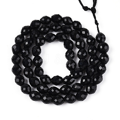 Natural Black Onyx(Dyed & Heated) Beads Strands G-T142-88-1