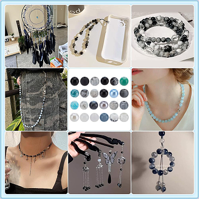 1080pcs 24 Style Glass Beads GLAA-PH0001-61-1