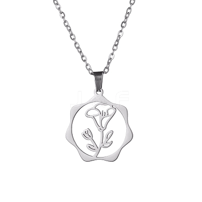 Non-Tarnish 304 Stainless Steel Pendant Necklaces PW-WG57218-06-1