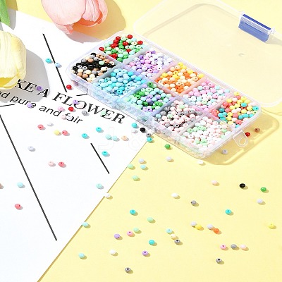 60G 10 Colors Opaque Acrylic Beads OACR-FS0001-75-1