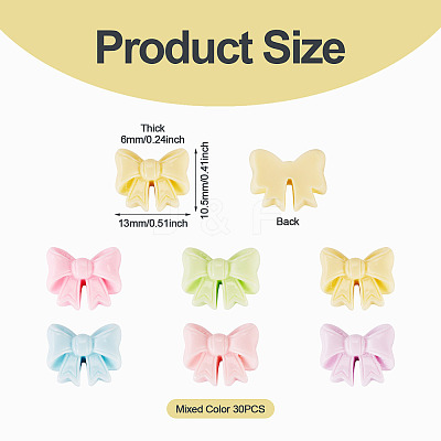 30Pcs Opaque Resin Decoden Cabochons RESI-TADJ0001-13A-1