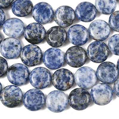 Natural Blue Spot Jasper Beads Strands G-L648-B08-15mm-1
