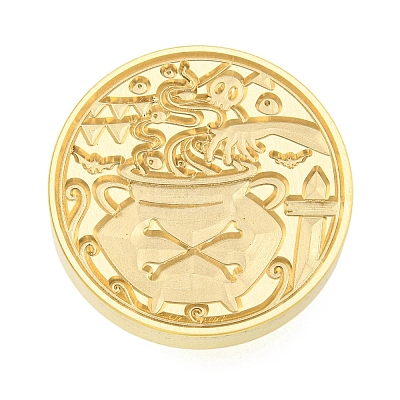 Halloween Series Wax Seal Brass Stamp Heads AJEW-M039-01H-1