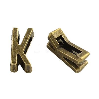 Tibetan Style Alloy Letter Slide Charms TIBEB-Q055-11AB-NR-1