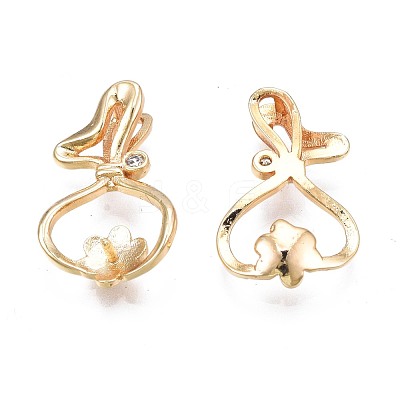 Brass Micro Pave Cubic Zirconia Peg Bails Pendants KK-N232-241-1