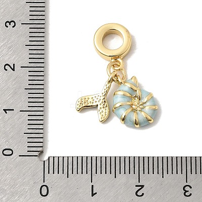 Ocean Brass Enamel European Dangle Charms X-KK-A296-34G-1