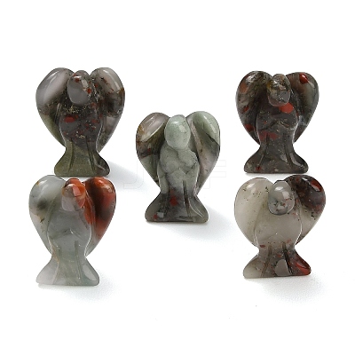 Natural African Bloodstone Gemstone Carved Angle Figurines GG-CBA8396-A05-1