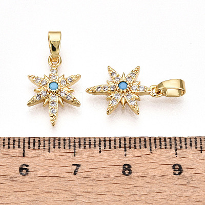 Brass Micro Pave Cubic Zirconia Pendants KK-T070-59B-G-1