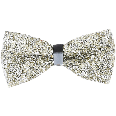 1Pc Polyester with Rhinestone Bow Ties for Bridegroom AJEW-SP0003-32E-1