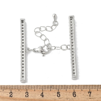 Brass Cubic Zirconia Chain Extender KK-F893-01P-1