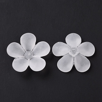 5-Petal Transparent Acrylic Bead Caps OACR-A017-12-1