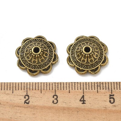Tibetan Style Alloy Bead Caps TIBE-P003-81A-AB-1