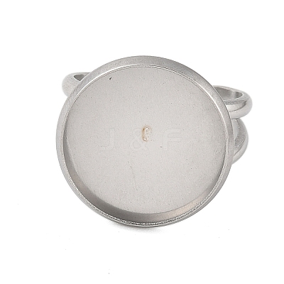 Non-Tarnish 304 Stainless Steel Cuff Ring Settings STAS-E202-02F-P-1