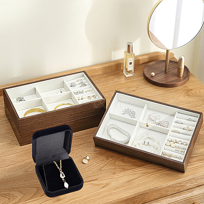 Square Velvet Medal Storage Boxes CON-WH0087-88-1