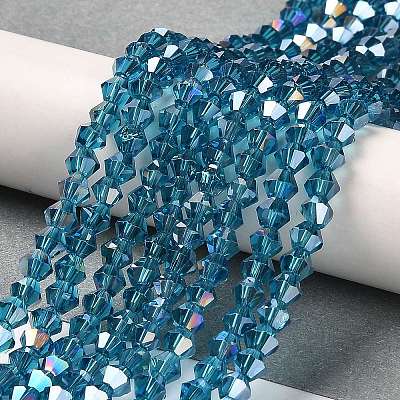 Transparent Electroplate Glass Beads Strands EGLA-A039-T4mm-B01-1