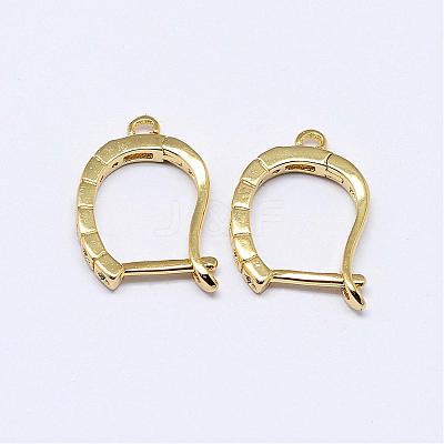 Brass Micro Pave AAA Cubic Zirconia Ear Harp Hoop Earring Findings KK-F699-01-NR-1
