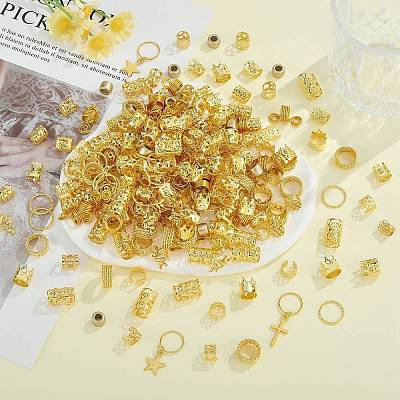 270Pcs Iron Hair Coil Cuffs X1-AJEW-SZC0021-03G-1
