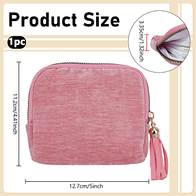 Cloth Jewelry Storage Zipper Bags with Tassel for Earrings Rings Bracelets Necklaces AJEW-WH0596-664D-1