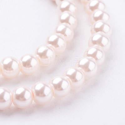 Eco-Friendly Dyed Glass Pearl Round Beads Strands HY-A002-4mm-RB091-1