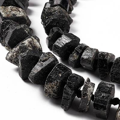 Natural Black Tourmaline Beads Strands G-F719-17-1