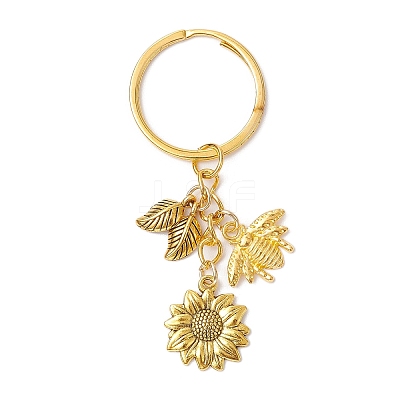 Sunflower & Bee Alloy Keychains KEYC-JKC01061-1