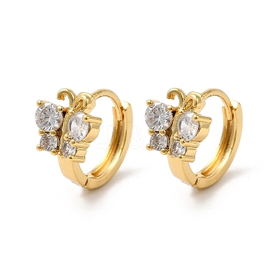Butterfly Brass Hoop Earrings EJEW-S256-04B-G-1