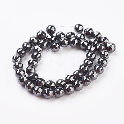 Non-magnetic Synthetic Hematite Beads Strands G-G726-03-8mm-1
