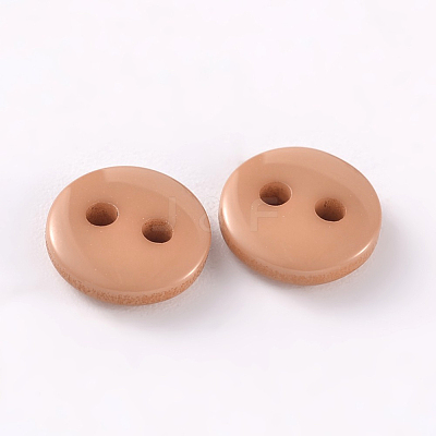 2-Hole Flat Round Resin Sewing Buttons for Costume Design BUTT-E119-24L-09-1