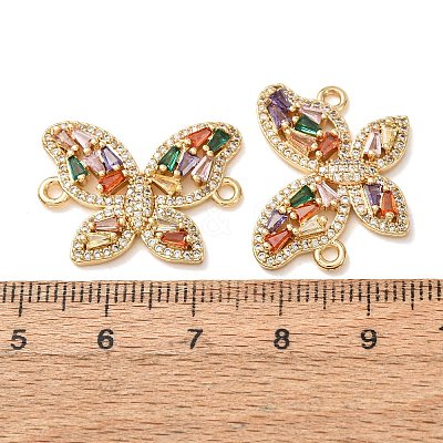 Brass Pave Cubic Zirconia Connector Charms CU-CBA4579-01G-D-1