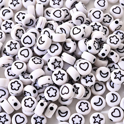 Opaque White Acrylic Beads SACR-YW0001-21B-1