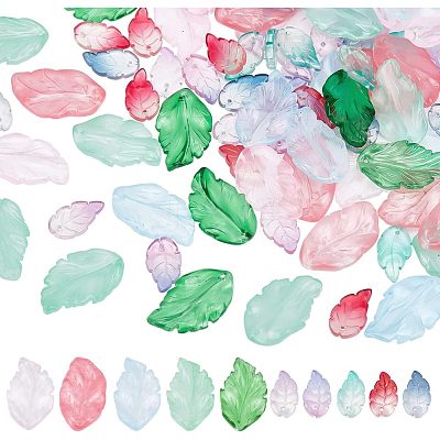 100Pcs 10 Colors Baking Paint & Spray Painted Glass Pendants EGLA-HY0001-01-1