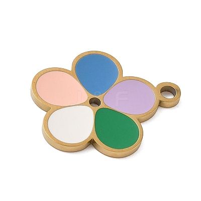 304 Stainless Steel Enamel Pendants STAS-K312-07F-G-1
