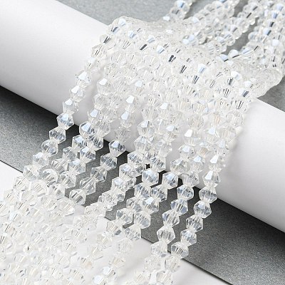 Transparent Electroplate Glass Beads Strands EGLA-A039-T4mm-A13-1