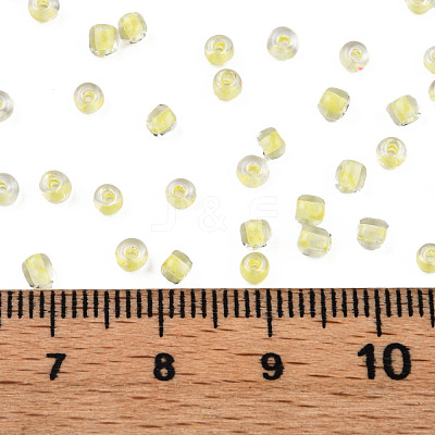 Glow in the Dark Luminous Transparent 8/0 Glass Seed Beads SEED-YWC0001-01G-1